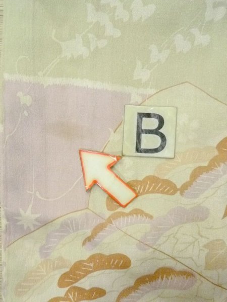 画像15: M0922D  女性用 襦袢  シルク(正絹)  淡い オリーブ, 花 【中古】 【USED】 【リサイクル】 ★★☆☆☆ (15)