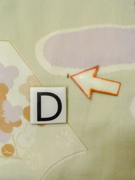 画像17: M0922D  女性用 襦袢  シルク(正絹)  淡い オリーブ, 花 【中古】 【USED】 【リサイクル】 ★★☆☆☆ (17)