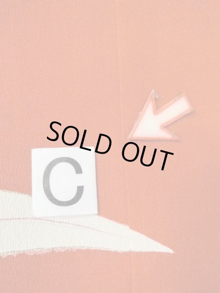 画像16: M0922E  女性用 襦袢 折り鶴柄 シルク(正絹)   赤色, 鶴 【中古】 【USED】 【リサイクル】 ★★★☆☆ (16)