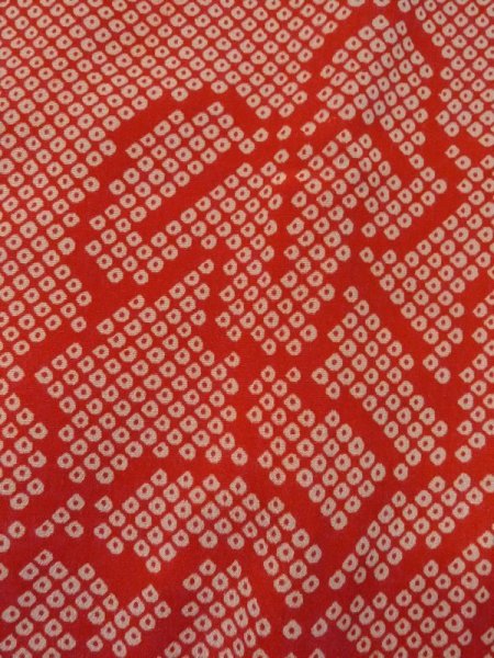 画像5: M0922H  女性用 襦袢  シルク(正絹)   赤色, 花 【中古】 【USED】 【リサイクル】 ★★★☆☆ (5)