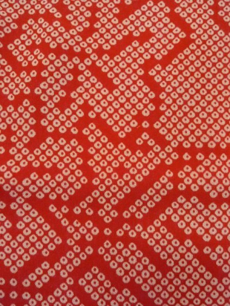 画像6: M0922H  女性用 襦袢  シルク(正絹)   赤色, 花 【中古】 【USED】 【リサイクル】 ★★★☆☆ (6)