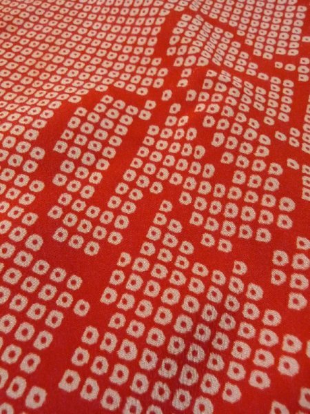 画像8: M0922H  女性用 襦袢  シルク(正絹)   赤色, 花 【中古】 【USED】 【リサイクル】 ★★★☆☆ (8)