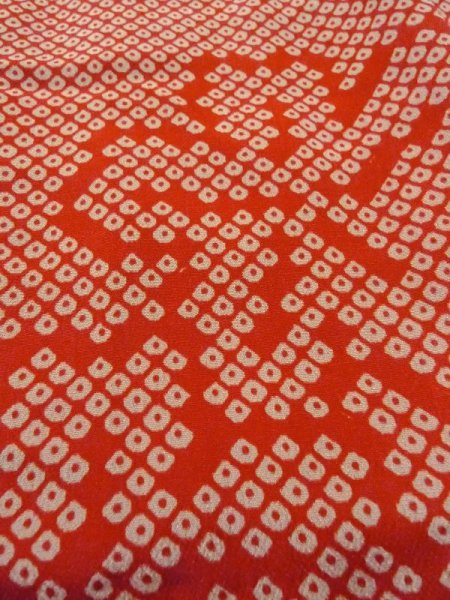 画像9: M0922H  女性用 襦袢  シルク(正絹)   赤色, 花 【中古】 【USED】 【リサイクル】 ★★★☆☆ (9)