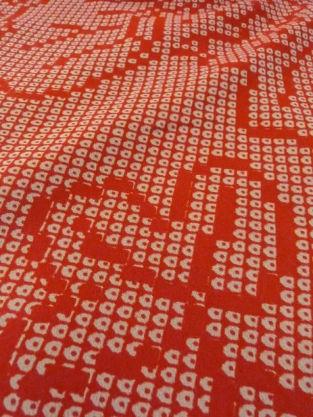 画像10: M0922H  女性用 襦袢  シルク(正絹)   赤色, 花 【中古】 【USED】 【リサイクル】 ★★★☆☆ (10)