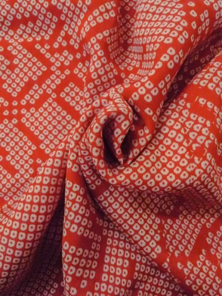 画像12: M0922H  女性用 襦袢  シルク(正絹)   赤色, 花 【中古】 【USED】 【リサイクル】 ★★★☆☆ (12)