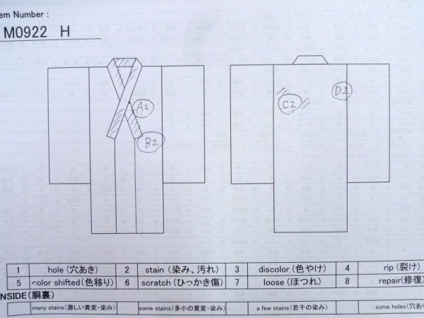 画像13: M0922H  女性用 襦袢  シルク(正絹)   赤色, 花 【中古】 【USED】 【リサイクル】 ★★★☆☆ (13)