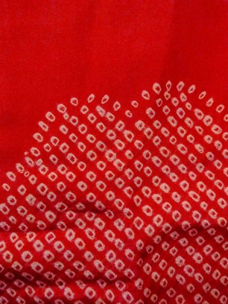 画像6: M0922I  女性用 襦袢 汚れ/染み、使用感あり シルク(正絹)   赤色, 雲 【中古】 【USED】 【リサイクル】 ★☆☆☆☆ (6)