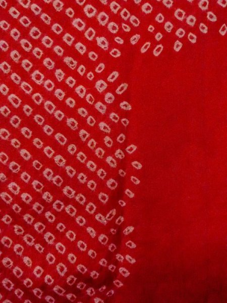 画像7: M0922I  女性用 襦袢 汚れ/染み、使用感あり シルク(正絹)   赤色, 雲 【中古】 【USED】 【リサイクル】 ★☆☆☆☆ (7)