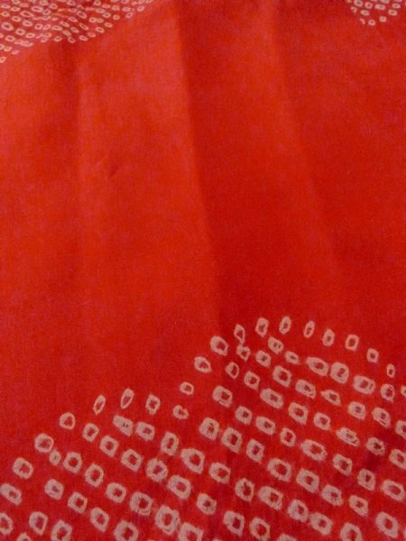 画像10: M0922I  女性用 襦袢 汚れ/染み、使用感あり シルク(正絹)   赤色, 雲 【中古】 【USED】 【リサイクル】 ★☆☆☆☆ (10)