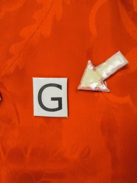 画像20: M0922J  女性用 襦袢  シルク(正絹)   橙色, 菊 【中古】 【USED】 【リサイクル】 ★☆☆☆☆ (20)