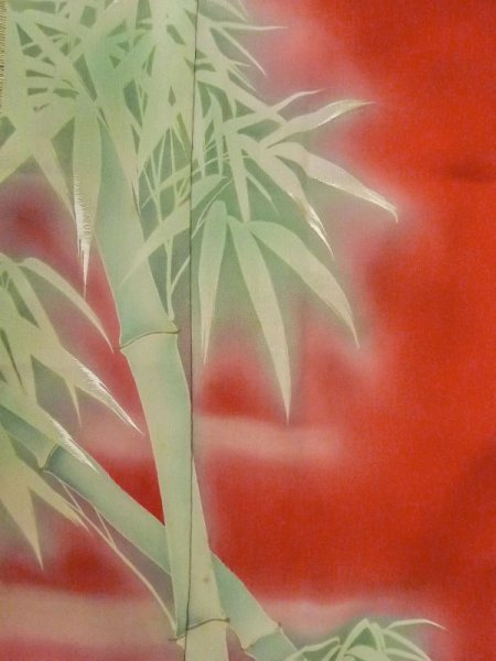 画像5: M0922K  女性用 襦袢  シルク(正絹)   赤色, 笹 【中古】 【USED】 【リサイクル】 ★★★☆☆ (5)