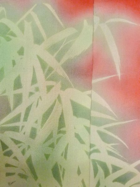 画像7: M0922K  女性用 襦袢  シルク(正絹)   赤色, 笹 【中古】 【USED】 【リサイクル】 ★★★☆☆ (7)