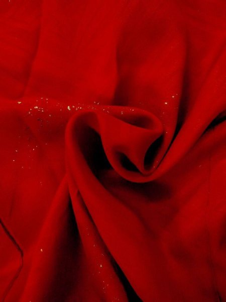 画像12: M0922L  女性用 襦袢  シルク(正絹)   赤色, 菊 【中古】 【USED】 【リサイクル】 ★★★☆☆ (12)