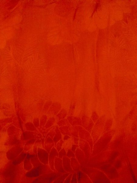 画像4: M0922O  女性用 襦袢  シルク(正絹)   赤色, 花 【中古】 【USED】 【リサイクル】 ★★☆☆☆ (4)