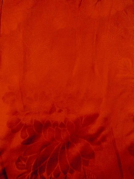 画像6: M0922O  女性用 襦袢  シルク(正絹)   赤色, 花 【中古】 【USED】 【リサイクル】 ★★☆☆☆ (6)