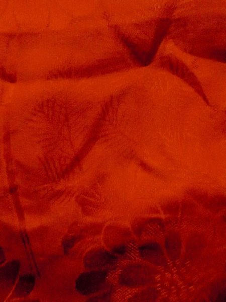 画像11: M0922O  女性用 襦袢  シルク(正絹)   赤色, 花 【中古】 【USED】 【リサイクル】 ★★☆☆☆ (11)