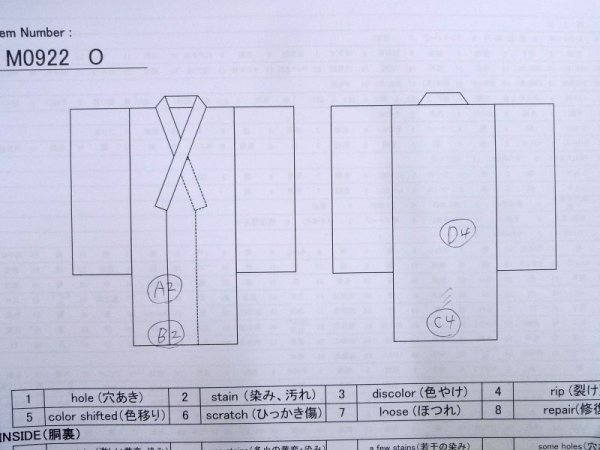 画像17: M0922O  女性用 襦袢  シルク(正絹)   赤色, 花 【中古】 【USED】 【リサイクル】 ★★☆☆☆ (17)