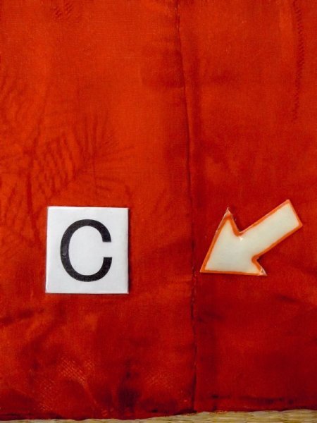 画像20: M0922O  女性用 襦袢  シルク(正絹)   赤色, 花 【中古】 【USED】 【リサイクル】 ★★☆☆☆ (20)