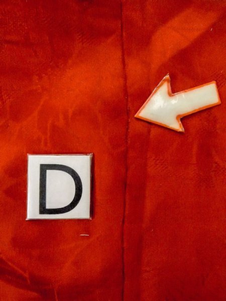 画像21: M0922O  女性用 襦袢  シルク(正絹)   赤色, 花 【中古】 【USED】 【リサイクル】 ★★☆☆☆ (21)