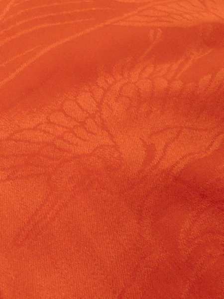 画像8: M0922V  女性用 襦袢 経年劣化、使用感あり、半衿は化繊 シルク（正絹）   朱赤,  【中古】 【USED】 【リサイクル】 ★☆☆☆☆ (8)