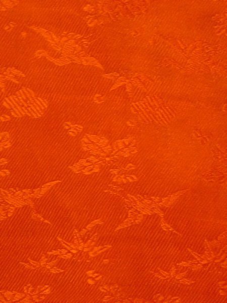 画像6: M0922W  女性用 襦袢 経年劣化、使用感あり、すそ綿入り シルク(正絹)   朱赤,  【中古】 【USED】 【リサイクル】 ★☆☆☆☆ (6)