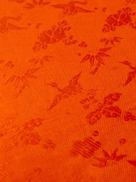 画像7: M0922W  女性用 襦袢 経年劣化、使用感あり、すそ綿入り シルク(正絹)   朱赤,  【中古】 【USED】 【リサイクル】 ★☆☆☆☆ (7)