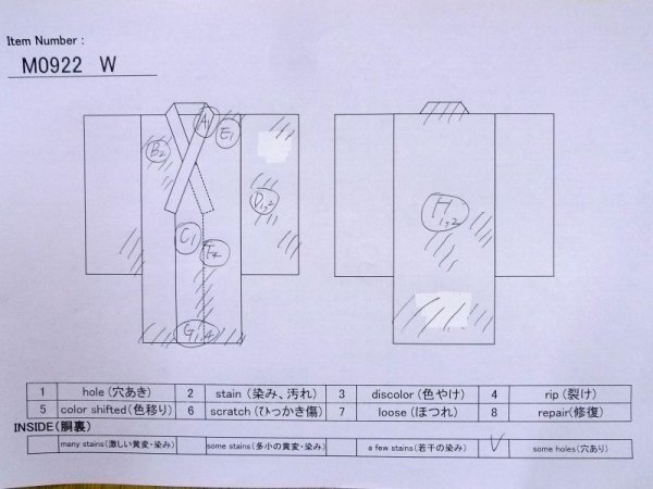 画像10: M0922W  女性用 襦袢 経年劣化、使用感あり、すそ綿入り シルク(正絹)   朱赤,  【中古】 【USED】 【リサイクル】 ★☆☆☆☆ (10)