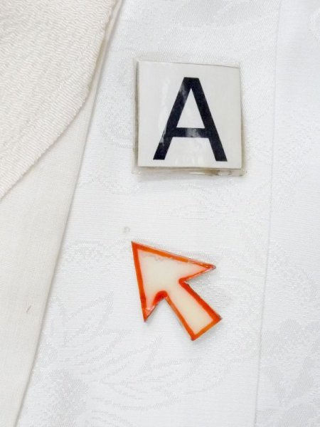 画像14: M0923D  女性用 襦袢 地紋:松、笹、雲柄 化繊   白,  【中古】 【USED】 【リサイクル】 ★★☆☆☆ (14)