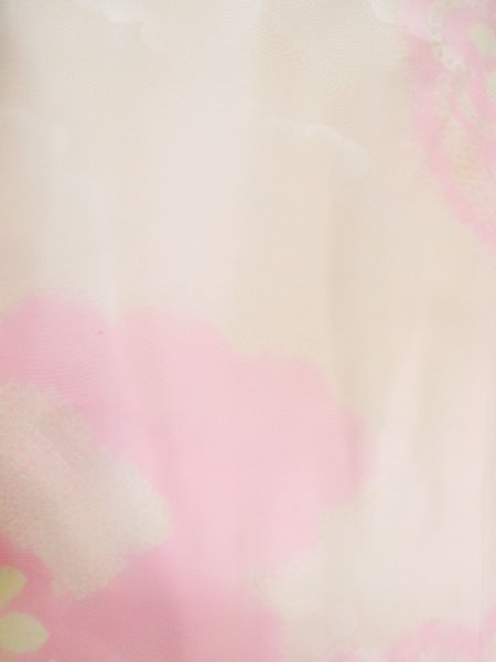 画像4: M1003B  女性用 襦袢  シルク(正絹)  淡い 珊瑚色, 花 【中古】 【USED】 【リサイクル】 ★★☆☆☆ (4)