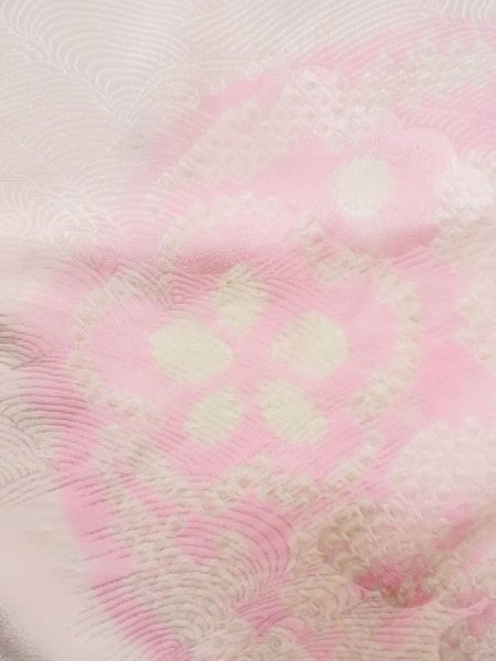 画像5: M1003B  女性用 襦袢  シルク(正絹)  淡い 珊瑚色, 花 【中古】 【USED】 【リサイクル】 ★★☆☆☆ (5)