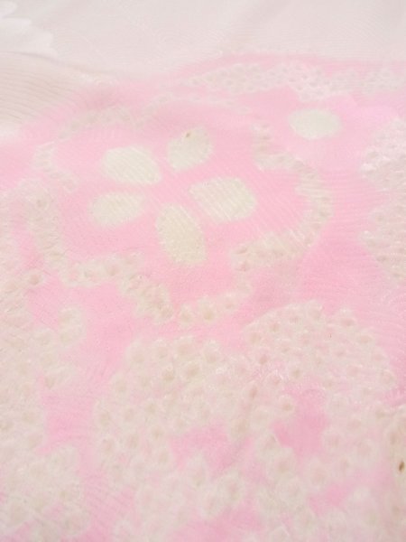 画像9: M1003B  女性用 襦袢  シルク(正絹)  淡い 珊瑚色, 花 【中古】 【USED】 【リサイクル】 ★★☆☆☆ (9)