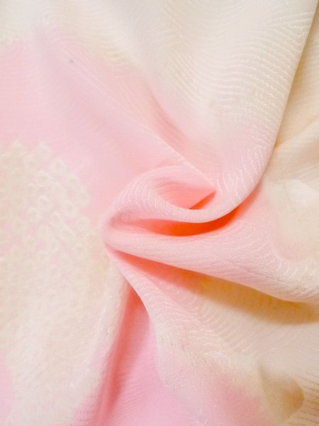 画像12: M1003B  女性用 襦袢  シルク(正絹)  淡い 珊瑚色, 花 【中古】 【USED】 【リサイクル】 ★★☆☆☆ (12)