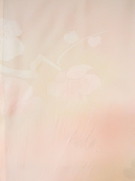 画像3: M1003C  女性用 襦袢 袖無双 シルク（正絹）   珊瑚色, 梅 【中古】 【USED】 【リサイクル】 ★★★☆☆ (3)