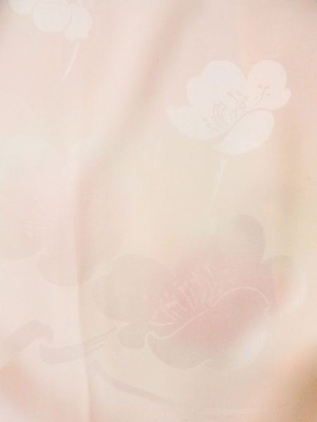 画像7: M1003C  女性用 襦袢 袖無双 シルク（正絹）   珊瑚色, 梅 【中古】 【USED】 【リサイクル】 ★★★☆☆ (7)