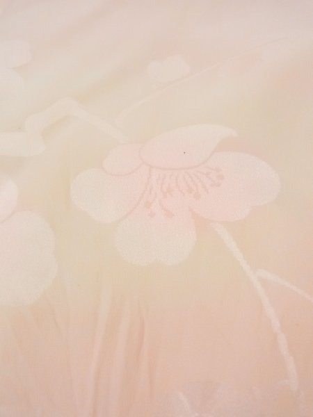 画像10: M1003C  女性用 襦袢 袖無双 シルク（正絹）   珊瑚色, 梅 【中古】 【USED】 【リサイクル】 ★★★☆☆ (10)