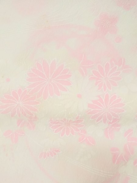 画像6: M1003D  女性用 襦袢  化繊  淡い 桃色, 花 【中古】 【USED】 【リサイクル】 ★☆☆☆☆ (6)