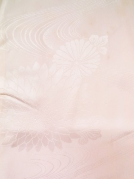 画像3: M1003G  女性用 襦袢  シルク（正絹）  淡い 桃色, 流水 【中古】 【USED】 【リサイクル】 ★★☆☆☆ (3)