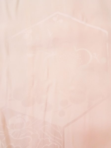 画像5: M1003J  女性用 襦袢 地紋:もみじ、笹、亀甲 シルク(正絹) 淡い 薄い 桃色,  【中古】 【USED】 【リサイクル】 ★★★☆☆ (5)