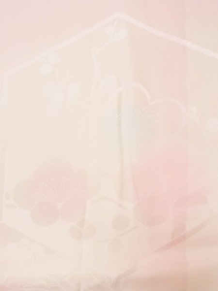 画像7: M1003J  女性用 襦袢 地紋:もみじ、笹、亀甲 シルク(正絹) 淡い 薄い 桃色,  【中古】 【USED】 【リサイクル】 ★★★☆☆ (7)