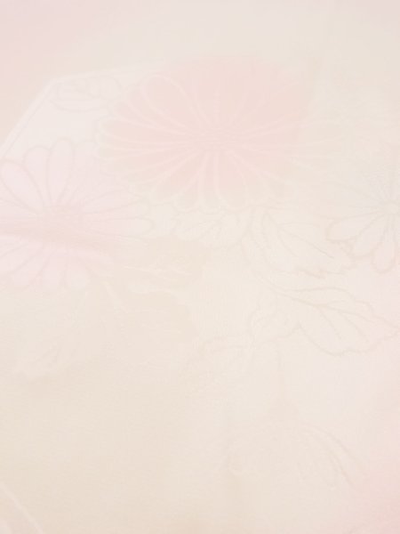 画像8: M1003J  女性用 襦袢 地紋:もみじ、笹、亀甲 シルク(正絹) 淡い 薄い 桃色,  【中古】 【USED】 【リサイクル】 ★★★☆☆ (8)