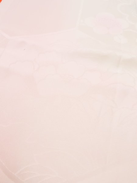 画像10: M1003J  女性用 襦袢 地紋:もみじ、笹、亀甲 シルク(正絹) 淡い 薄い 桃色,  【中古】 【USED】 【リサイクル】 ★★★☆☆ (10)