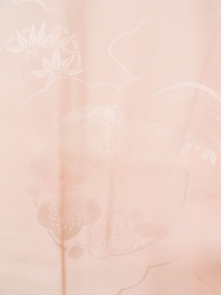 画像5: M1003K Mint  女性用 襦袢 地紋:笹、雲 シルク(正絹) 淡い 薄い 桃色,  【中古】 【USED】 【リサイクル】 ★★★★☆ (5)