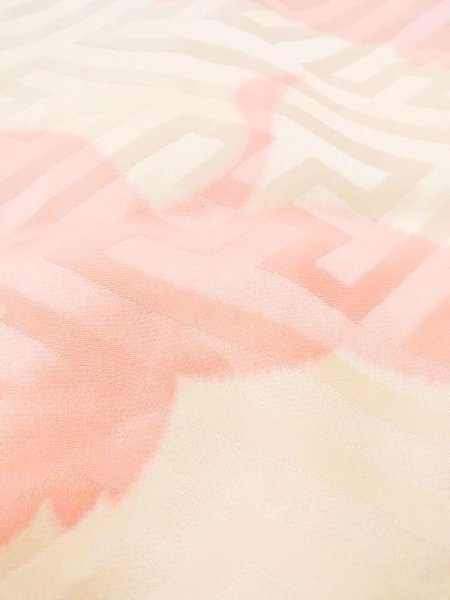 画像8: M1003L  女性用 襦袢  シルク(正絹)   オフ ホワイト, 鶴 【中古】 【USED】 【リサイクル】 ★★★☆☆ (8)