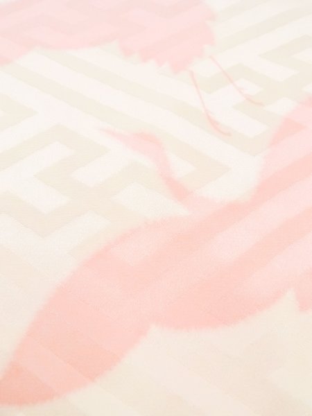 画像10: M1003L  女性用 襦袢  シルク(正絹)   オフ ホワイト, 鶴 【中古】 【USED】 【リサイクル】 ★★★☆☆ (10)