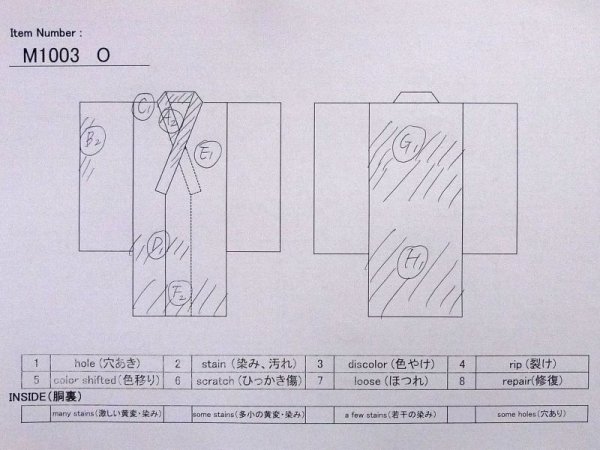 画像11: M1003O  女性用 襦袢 経年劣化、使用感あり ウール 淡い 灰色がかった 紫色, 抽象的模様 【中古】 【USED】 【リサイクル】 ★☆☆☆☆ (11)