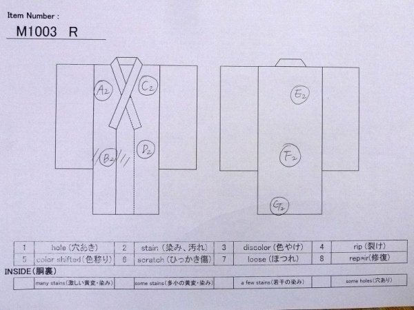 画像11: M1003R  女性用 襦袢 経年劣化 化繊   白, 松/松葉 【中古】 【USED】 【リサイクル】 ★★☆☆☆ (11)