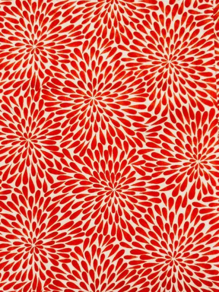 画像3: M1003X  女性用 襦袢  化繊   赤色, 菊 【中古】 【USED】 【リサイクル】 ★☆☆☆☆ (3)