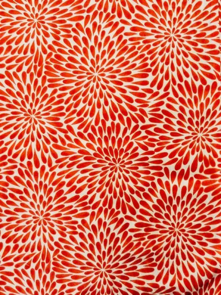 画像4: M1003X  女性用 襦袢  化繊   赤色, 菊 【中古】 【USED】 【リサイクル】 ★☆☆☆☆ (4)