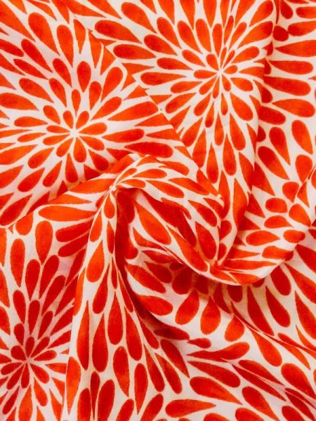 画像9: M1003X  女性用 襦袢  化繊   赤色, 菊 【中古】 【USED】 【リサイクル】 ★☆☆☆☆ (9)