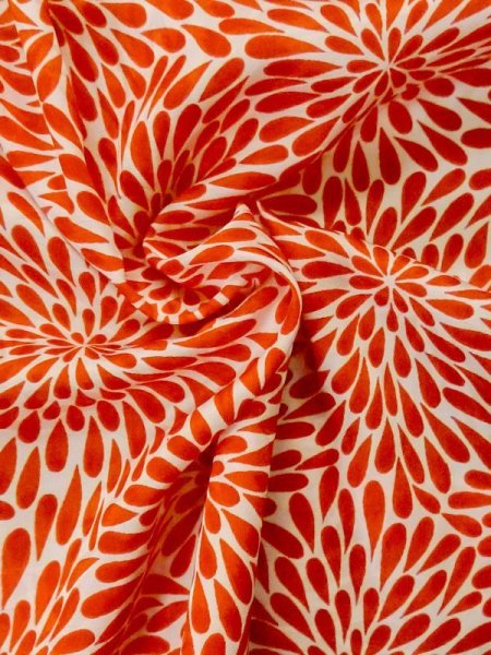 画像10: M1003X  女性用 襦袢  化繊   赤色, 菊 【中古】 【USED】 【リサイクル】 ★☆☆☆☆ (10)